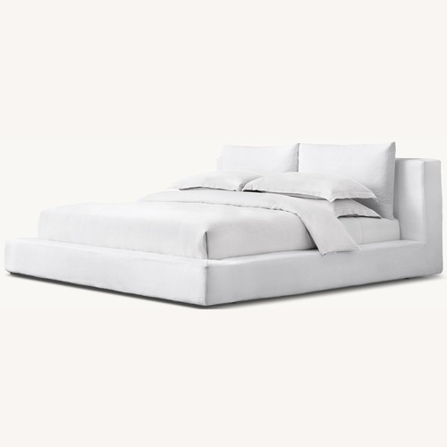 Used Restoration Hardware White Linen King Cloud Bed for sale on AptDeco