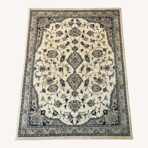 Used Beige Flower Rug Double Knotted for sale on AptDeco