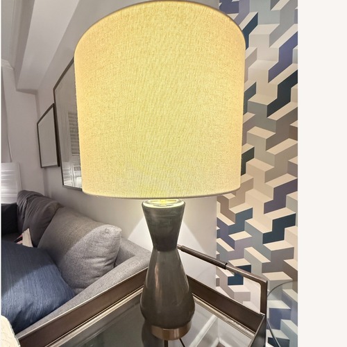 Used West Elm Metalized Glass USB Lamp, Grey (27") for sale on AptDeco