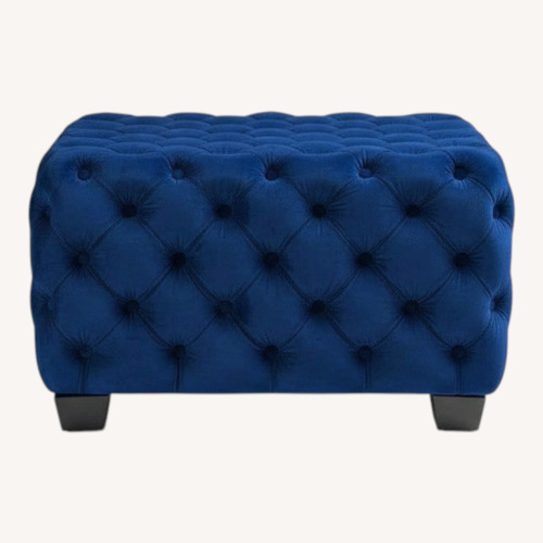 Used Wayfair Wide Velvet Tufted Square Cocktail Ottoman for sale on AptDeco