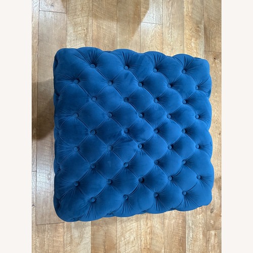 Used Wayfair Wide Velvet Tufted Square Cocktail Ottoman for sale on AptDeco