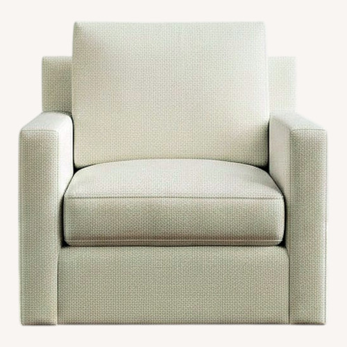 Used Pottery Barn White Fabric Armchair for sale on AptDeco