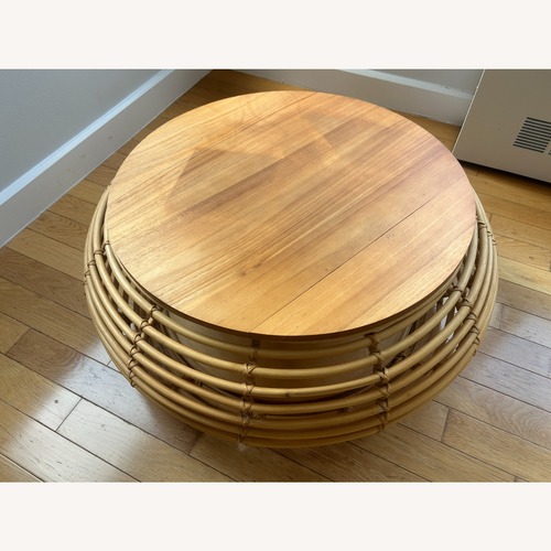 Used Castlery Mico Natural Rattan Coffee Table for sale on AptDeco