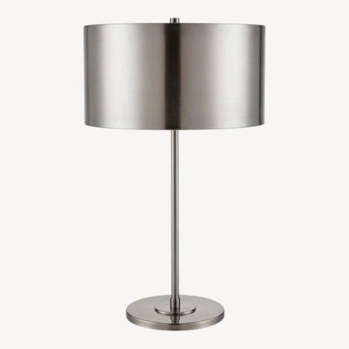Used Restoration Hardware Antiqued Metal Drum Table Lamp for sale on AptDeco