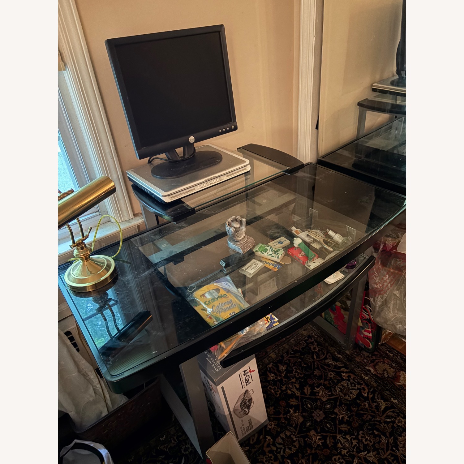 Transparent Glass Top Desk - image-2