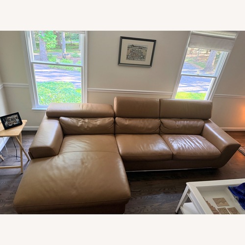 Used Italian Light Leather Brown 3+ Seater Sofa for sale on AptDeco