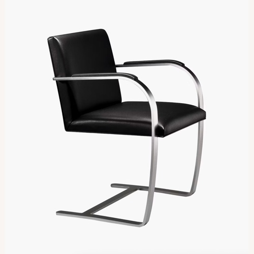 Used Brno Black Leather Side/Dining Chairs - Set of 2 for sale on AptDeco