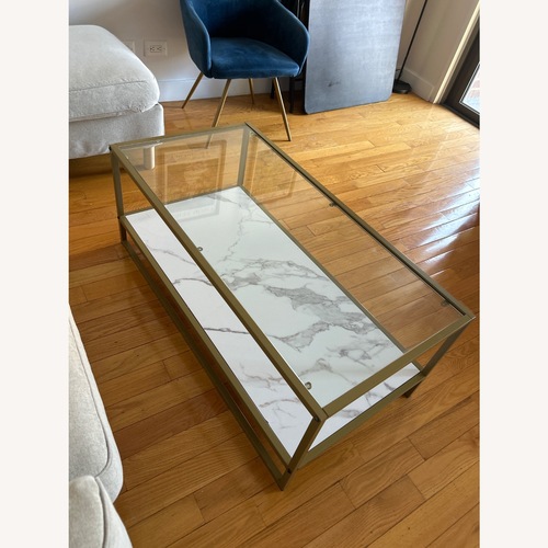 Used Glass and Marble Rectangular Coffee Table for sale on AptDeco