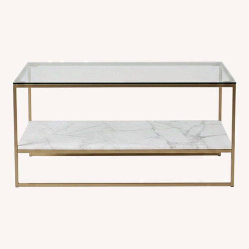 Used Glass and Marble Rectangular Coffee Table for sale on AptDeco