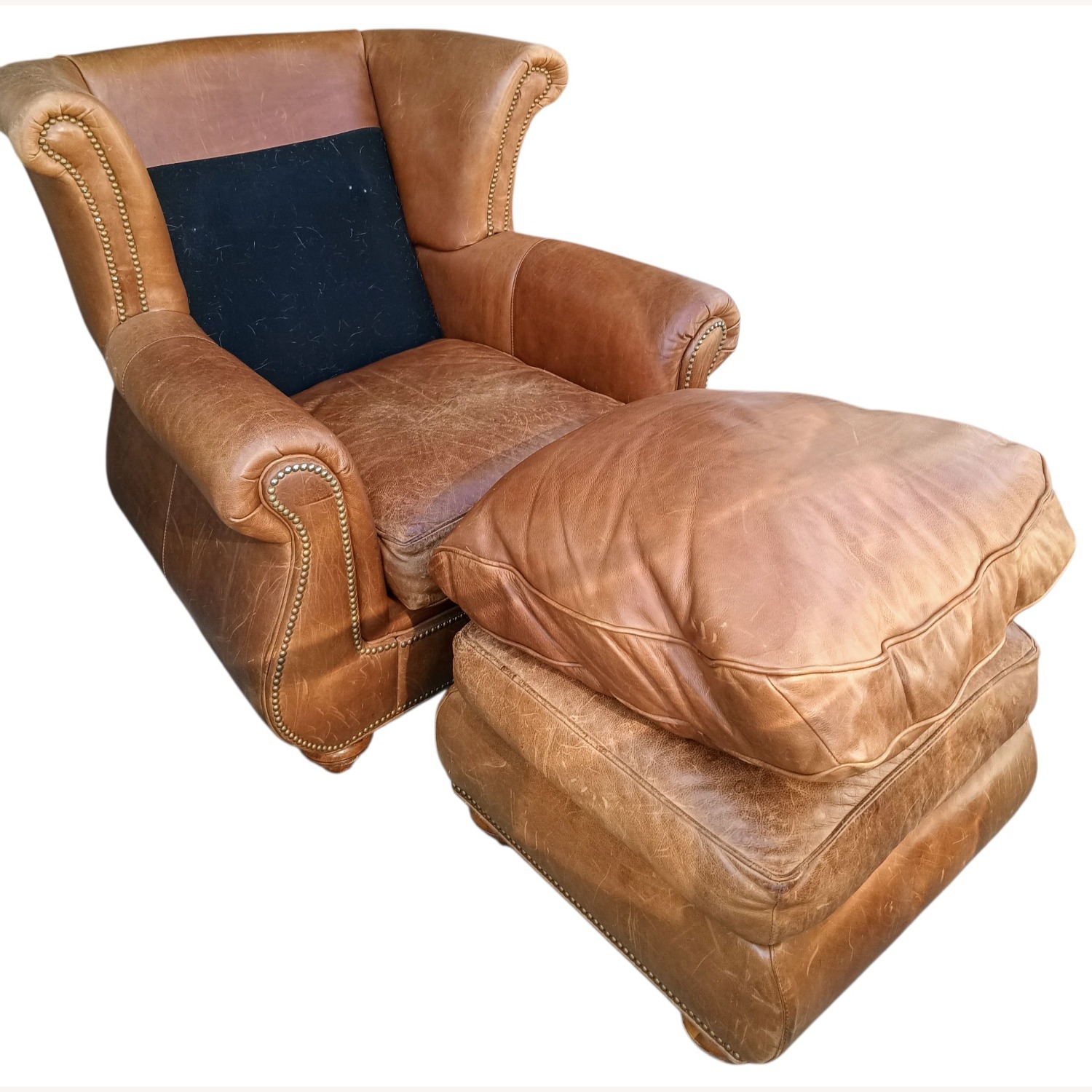 Vintage/Antique Light Brown Leather Armchair - image-8