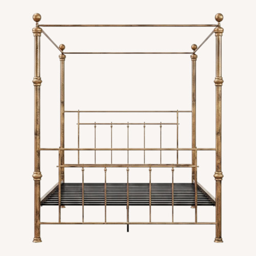 Used Charles P. Rogers Dark Brown Metal King Bed for sale on AptDeco