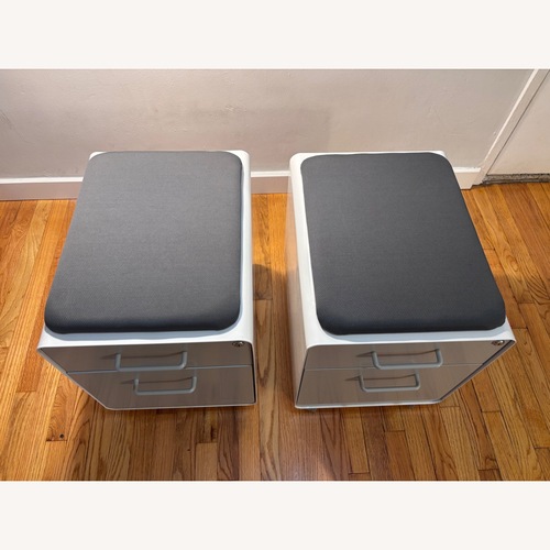 Used Poppin Light Gray Metal File Cabinets for sale on AptDeco