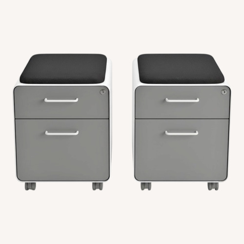 Used Poppin Light Gray Metal File Cabinets for sale on AptDeco
