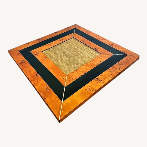 Used Burlwood & Cane Square Cocktail Table for sale on AptDeco