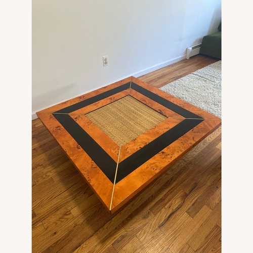 Used Burlwood & Cane Square Cocktail Table for sale on AptDeco