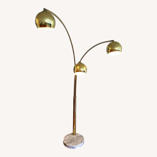Used Three-Arm Brass Arc Floor Lamp for sale on AptDeco
