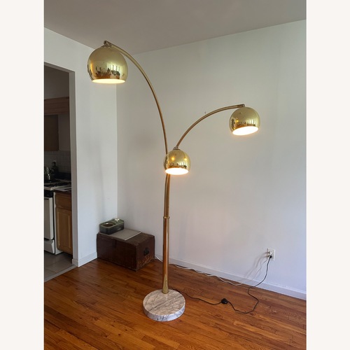 Used Three-Arm Brass Arc Floor Lamp for sale on AptDeco