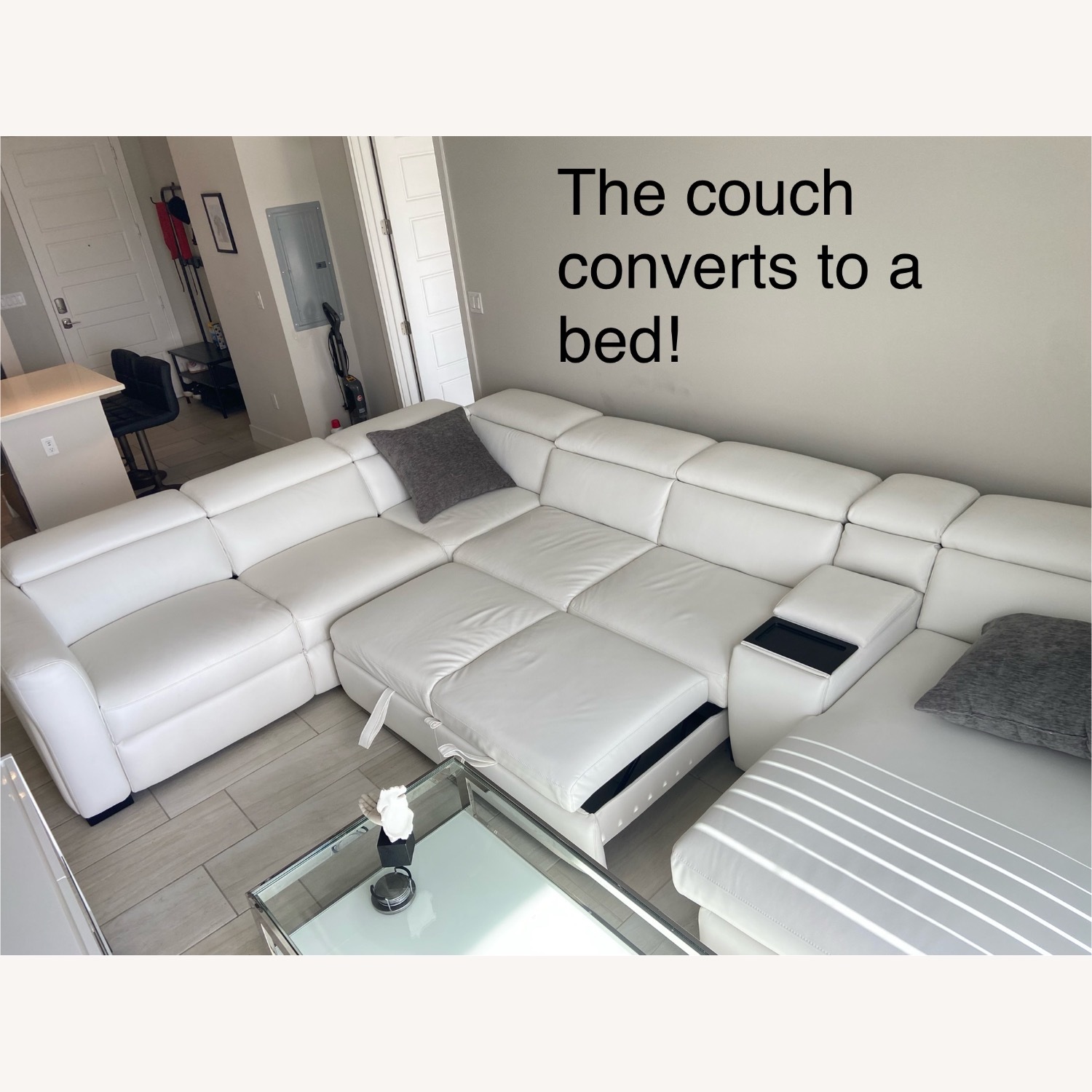 City Melody White Sleeper Sectional  - image-2