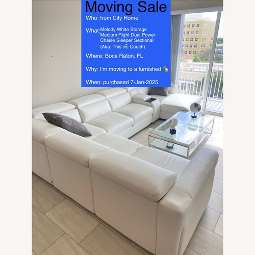 Used City Melody White Sleeper Sectional for sale on AptDeco