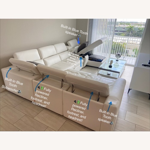 Used City Melody White Sleeper Sectional for sale on AptDeco