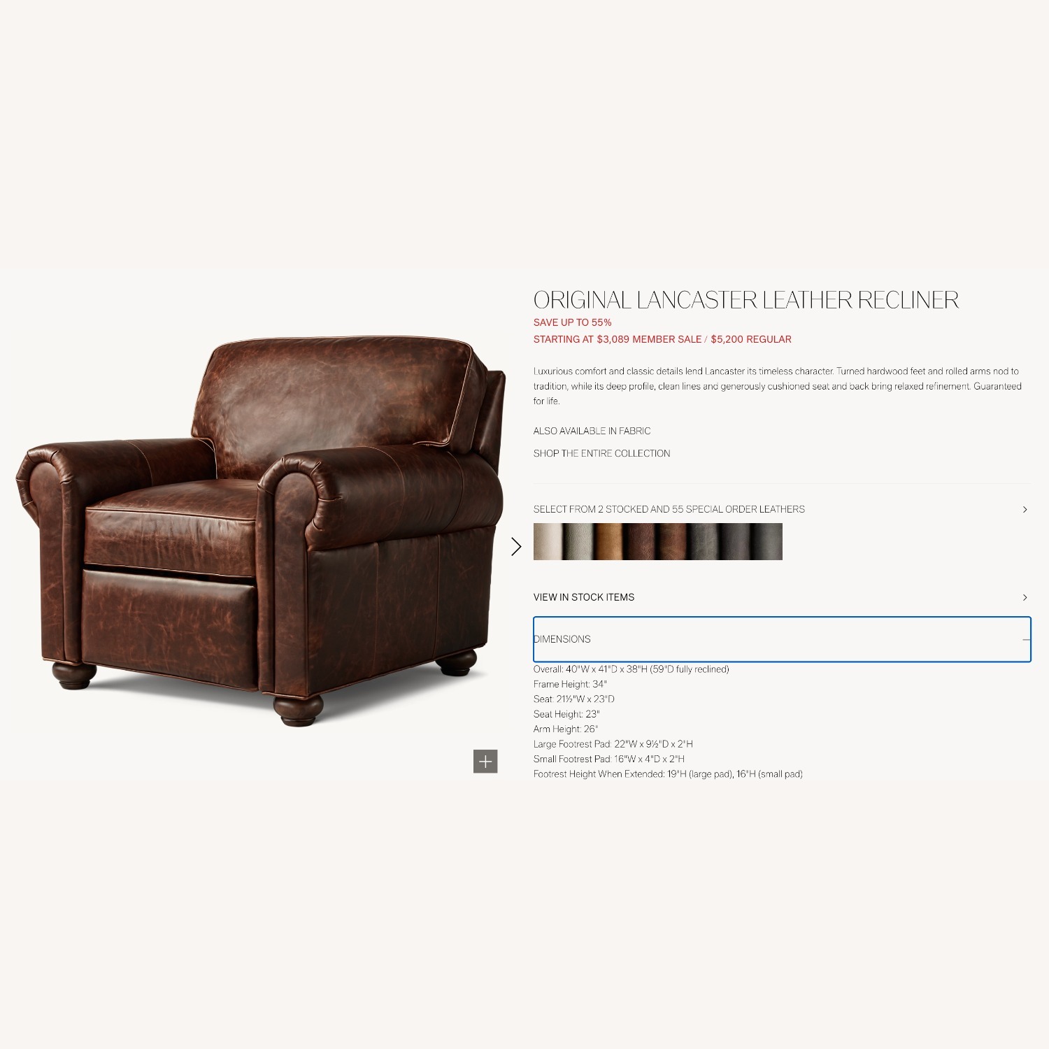 Restoration Hardware Recliner - image-1
