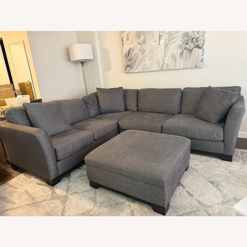 Used Macy's Elliot II Dark Gray Fabric 2-Piece Sectional for sale on AptDeco