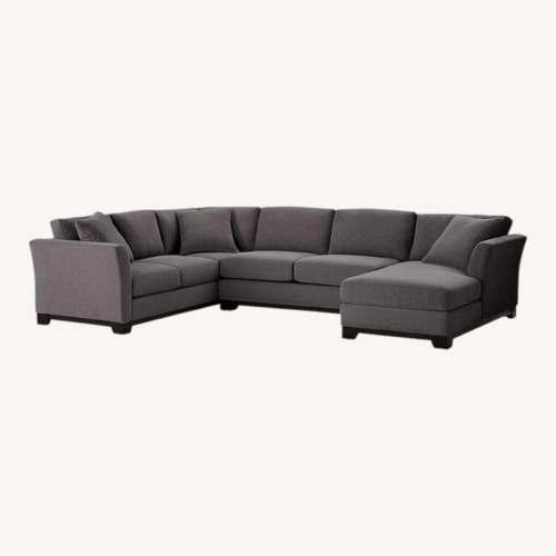 Used Macy's Elliot II Dark Gray Fabric 2-Piece Sectional for sale on AptDeco