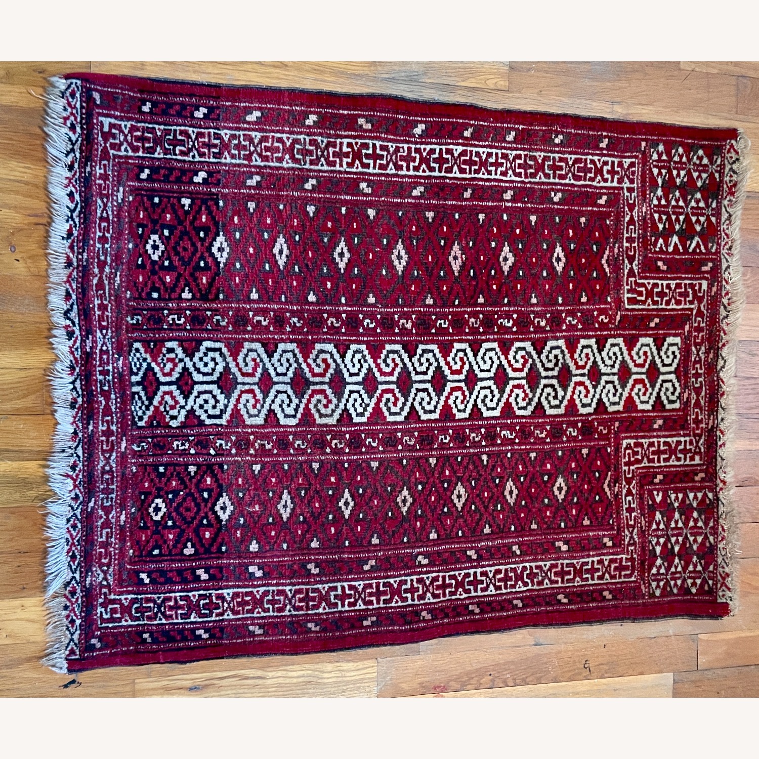 Antique Turkmen Ersari Hand-Woven Rug - image-2