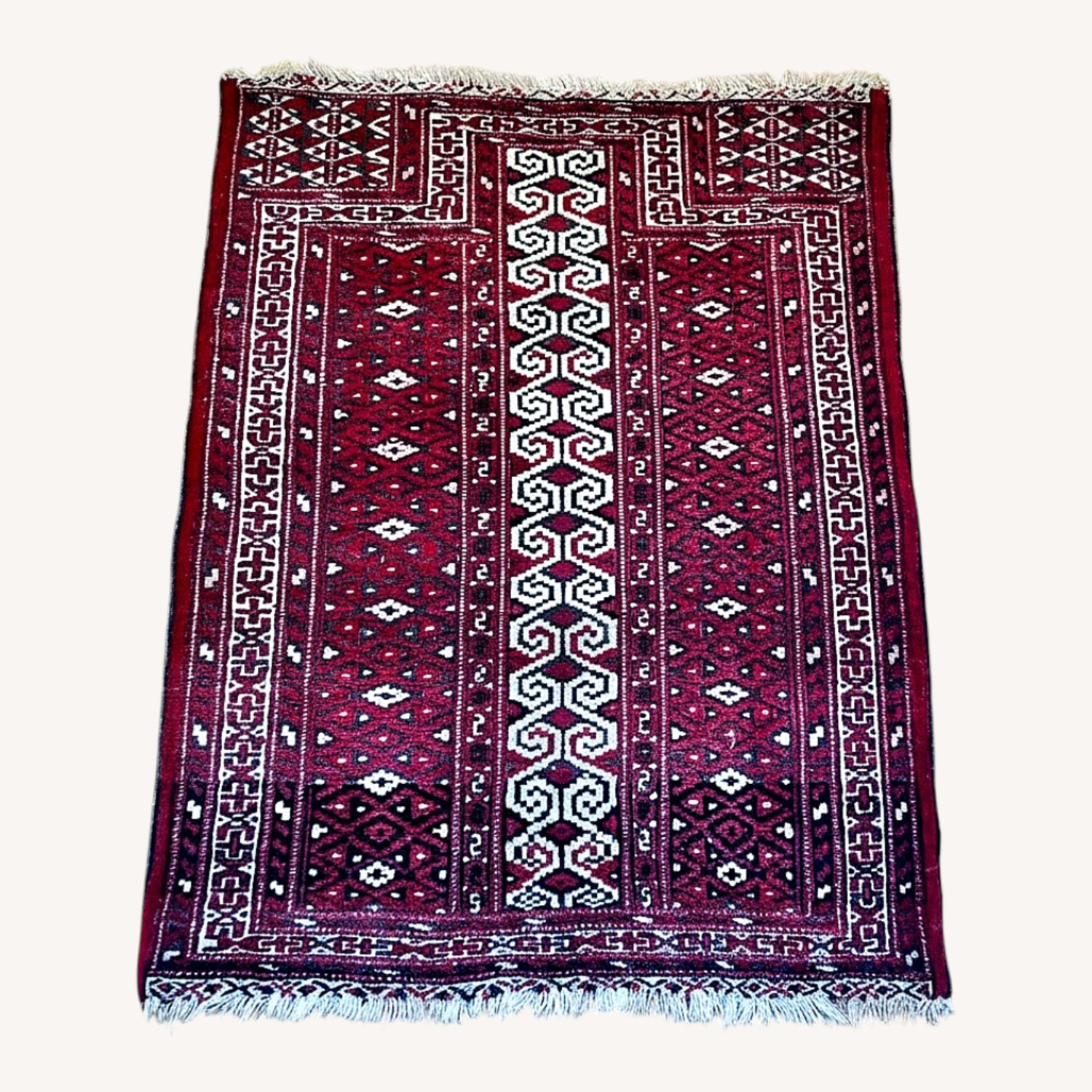 Antique Turkmen Ersari Hand-Woven Rug - image-0