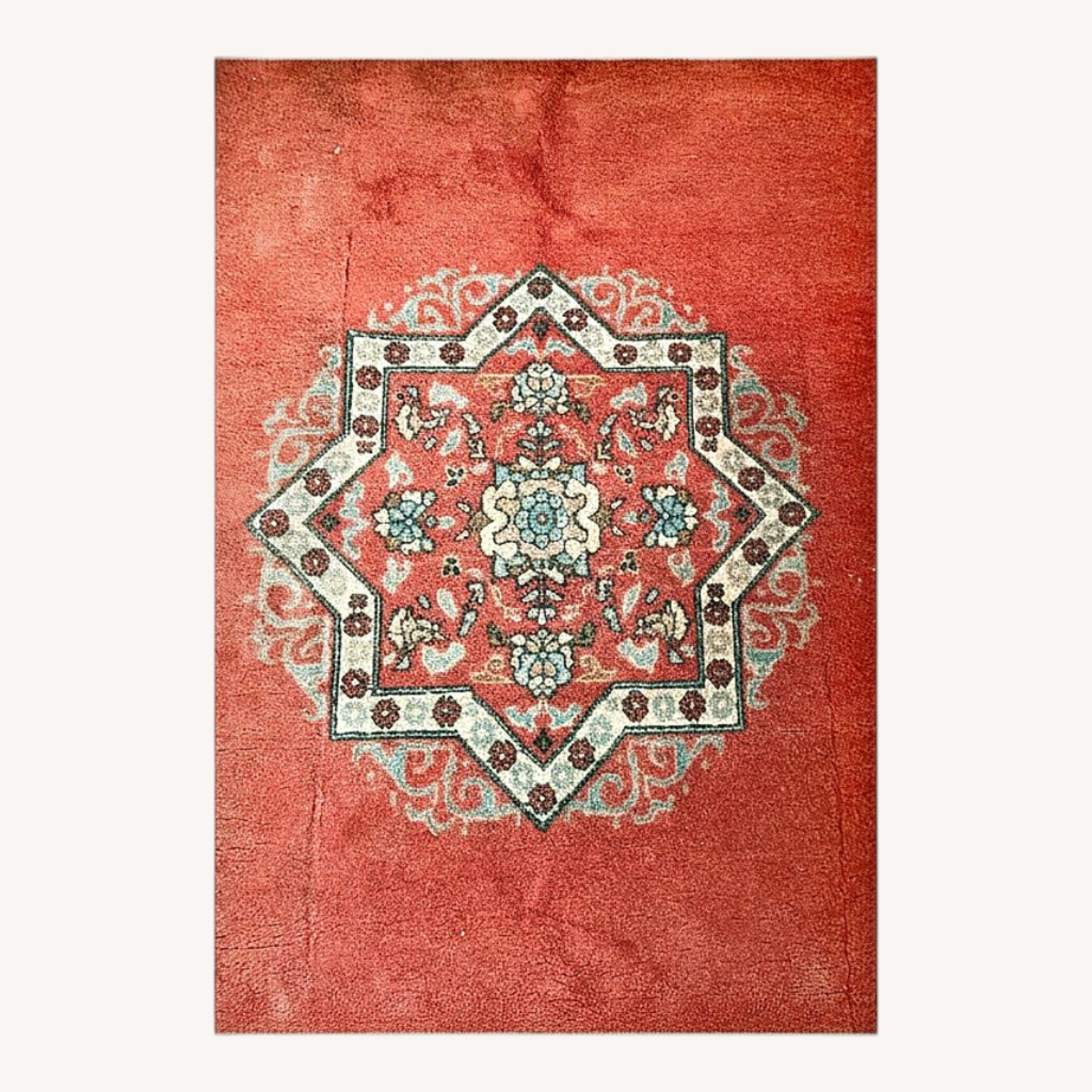 Moroccan Hand-Woven-Coral Red - image-0