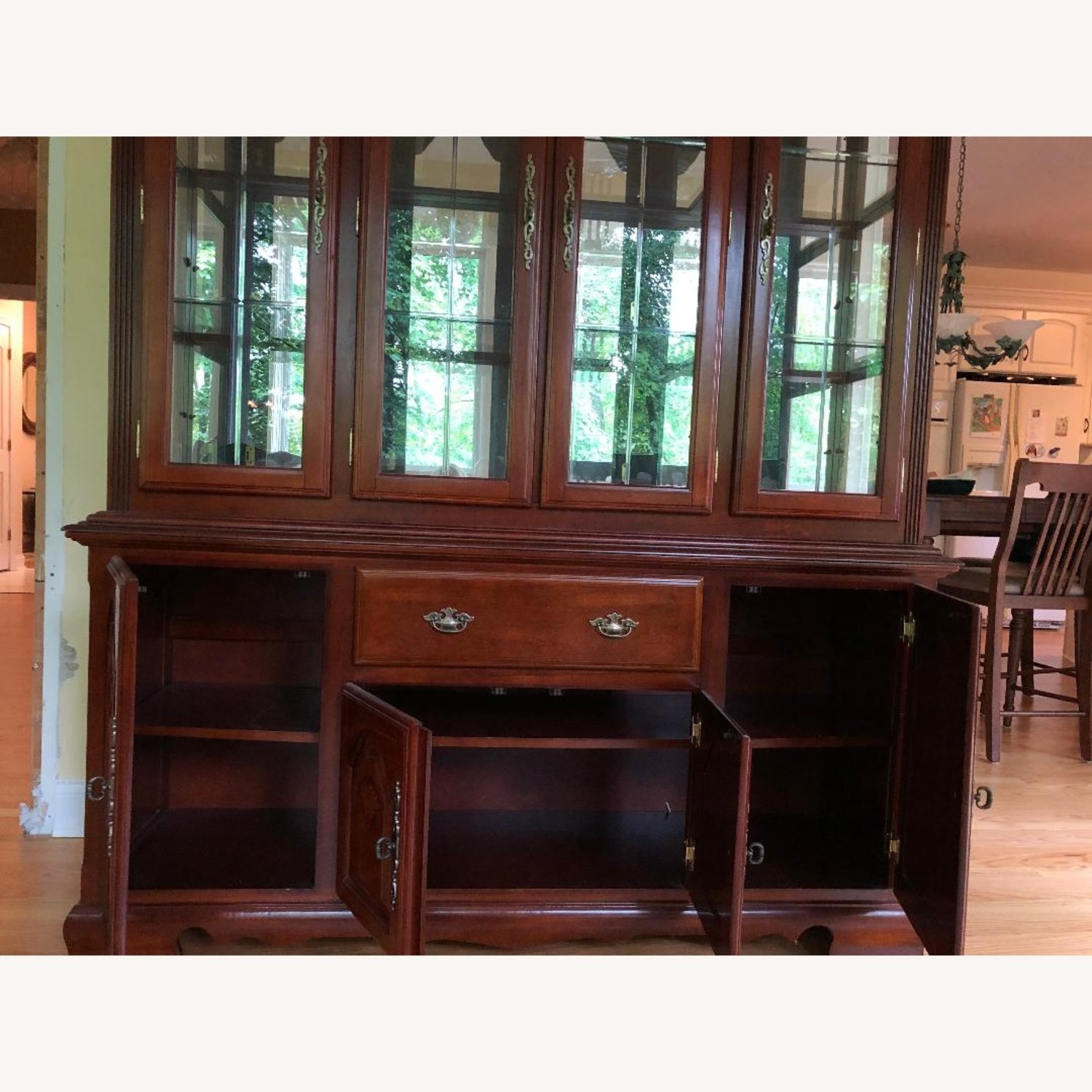 Dark Brown Wood Wall Unit - image-3