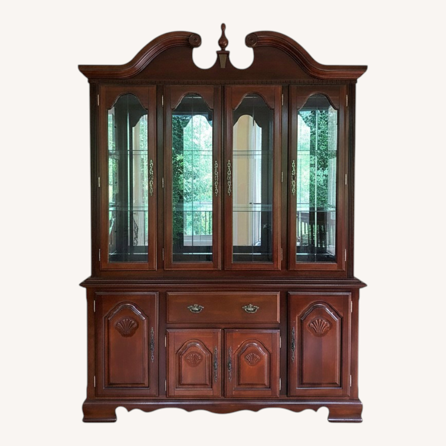 Dark Brown Wood Wall Unit - image-0