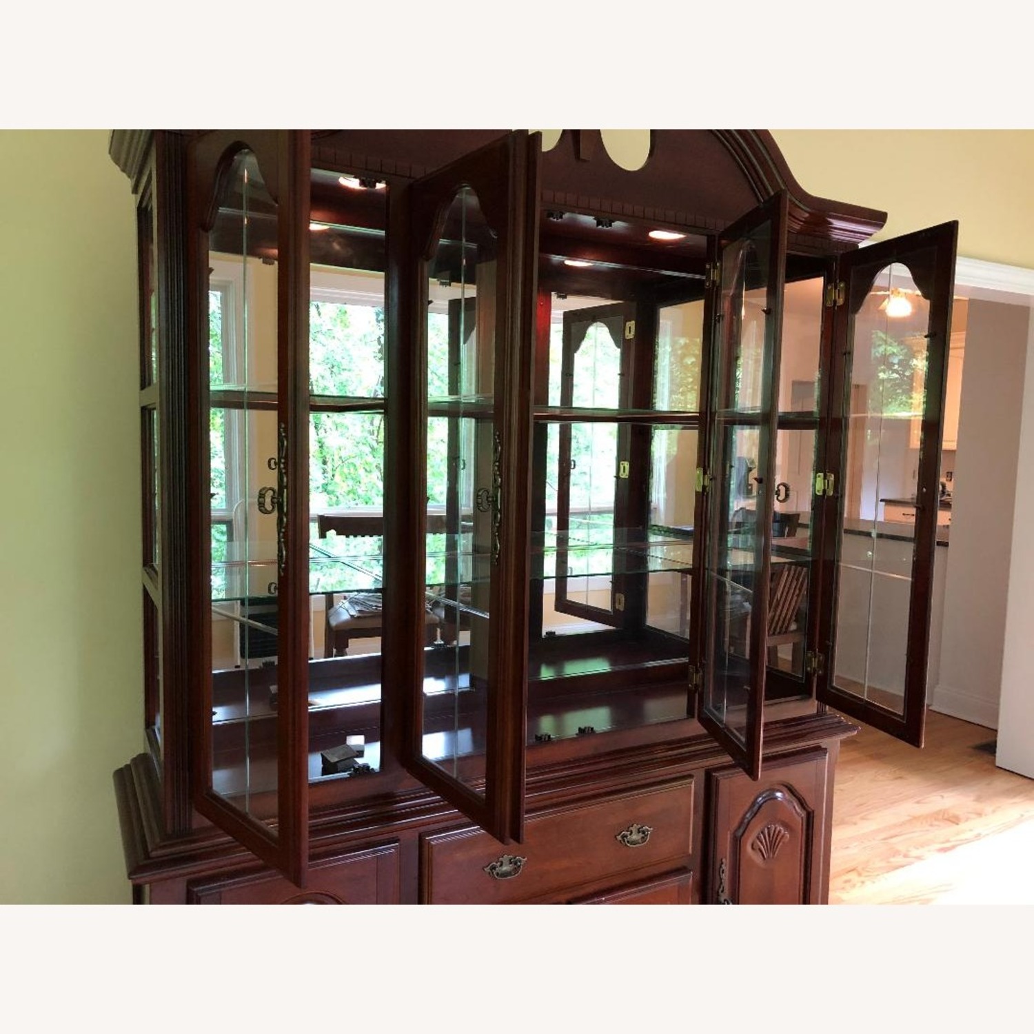 Dark Brown Wood Wall Unit - image-2