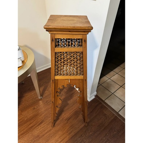 Used Vintage/Antique Light Brown Wood Side Table for sale on AptDeco