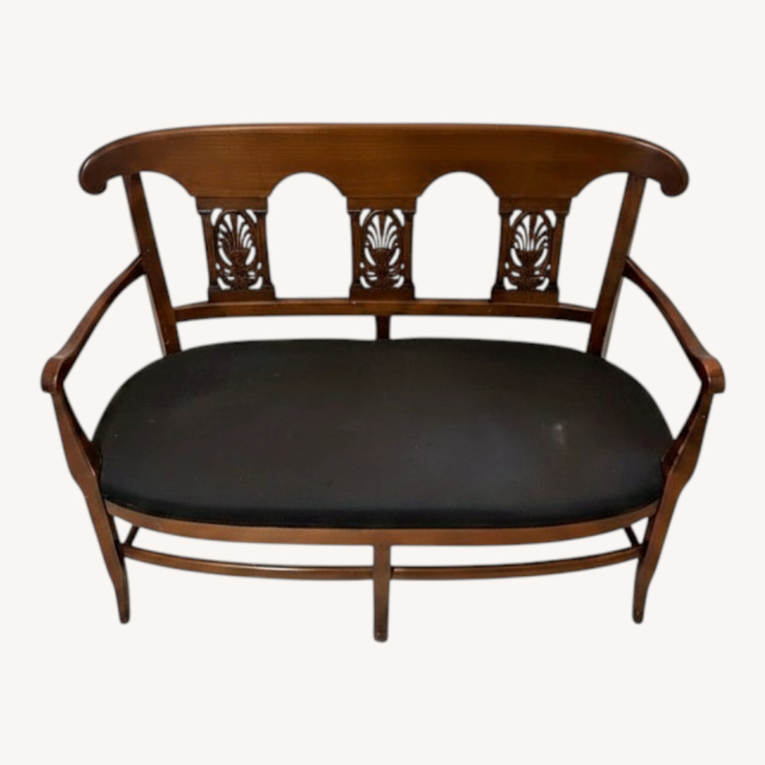 Vintage/Antique Dark Brown Wood Bench - image-0