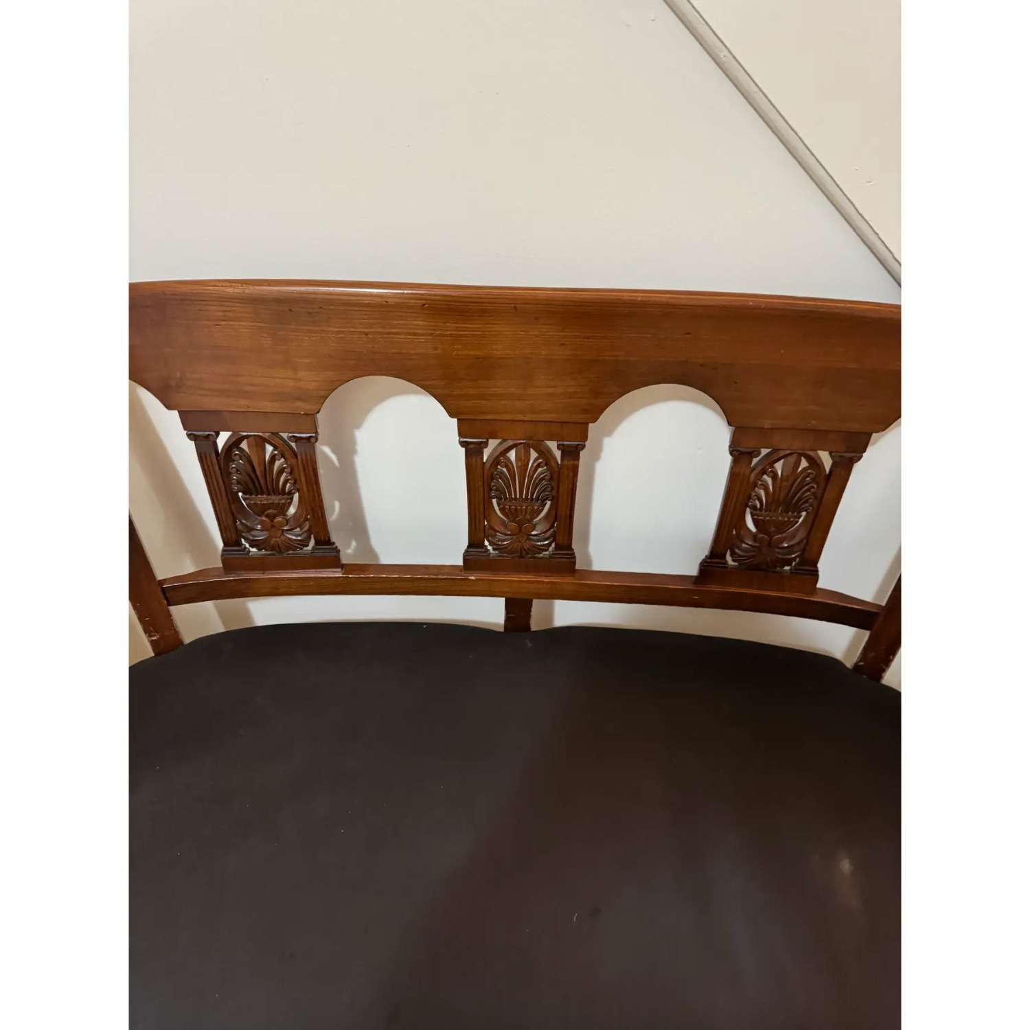 Vintage/Antique Dark Brown Wood Bench - image-7