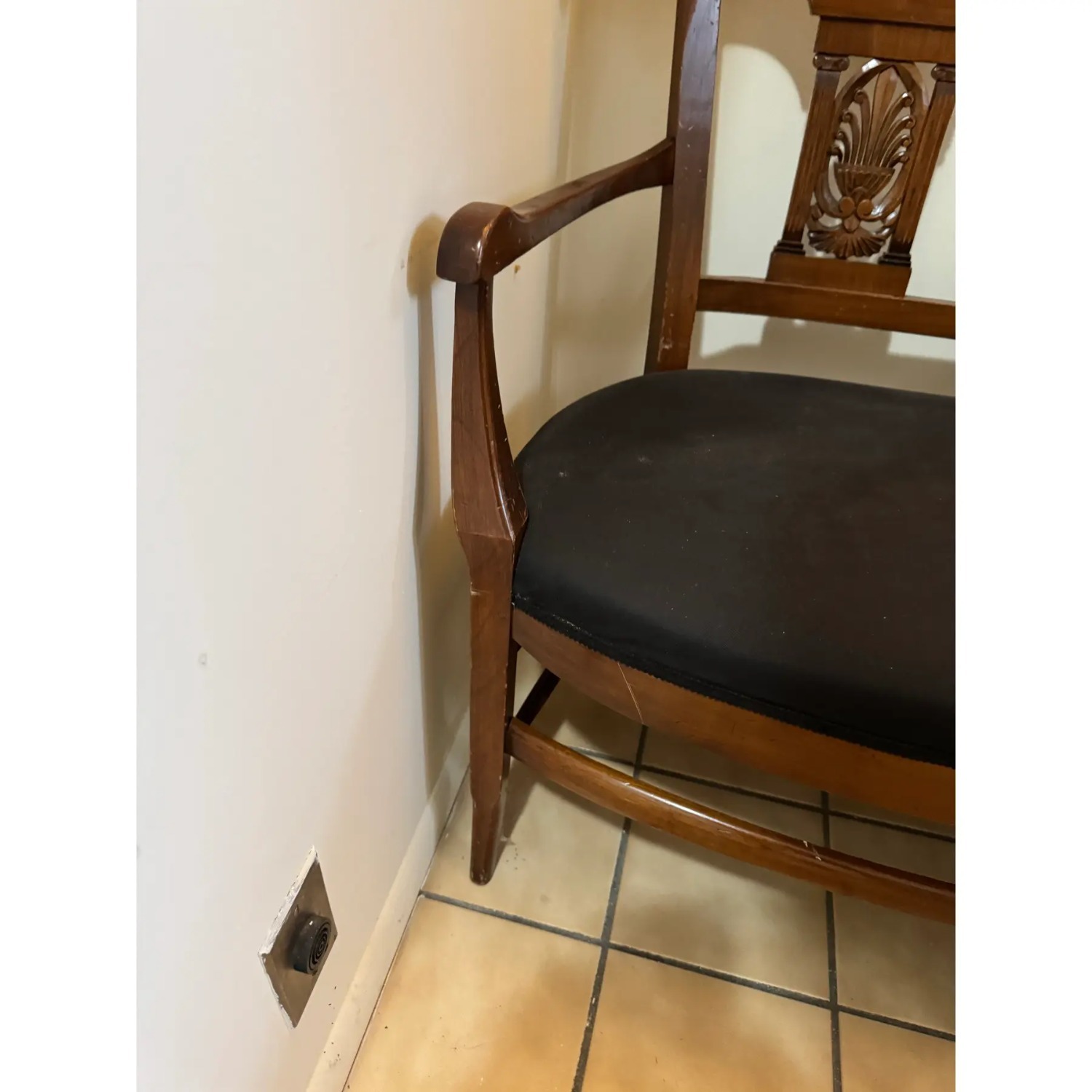 Vintage/Antique Dark Brown Wood Bench - image-5