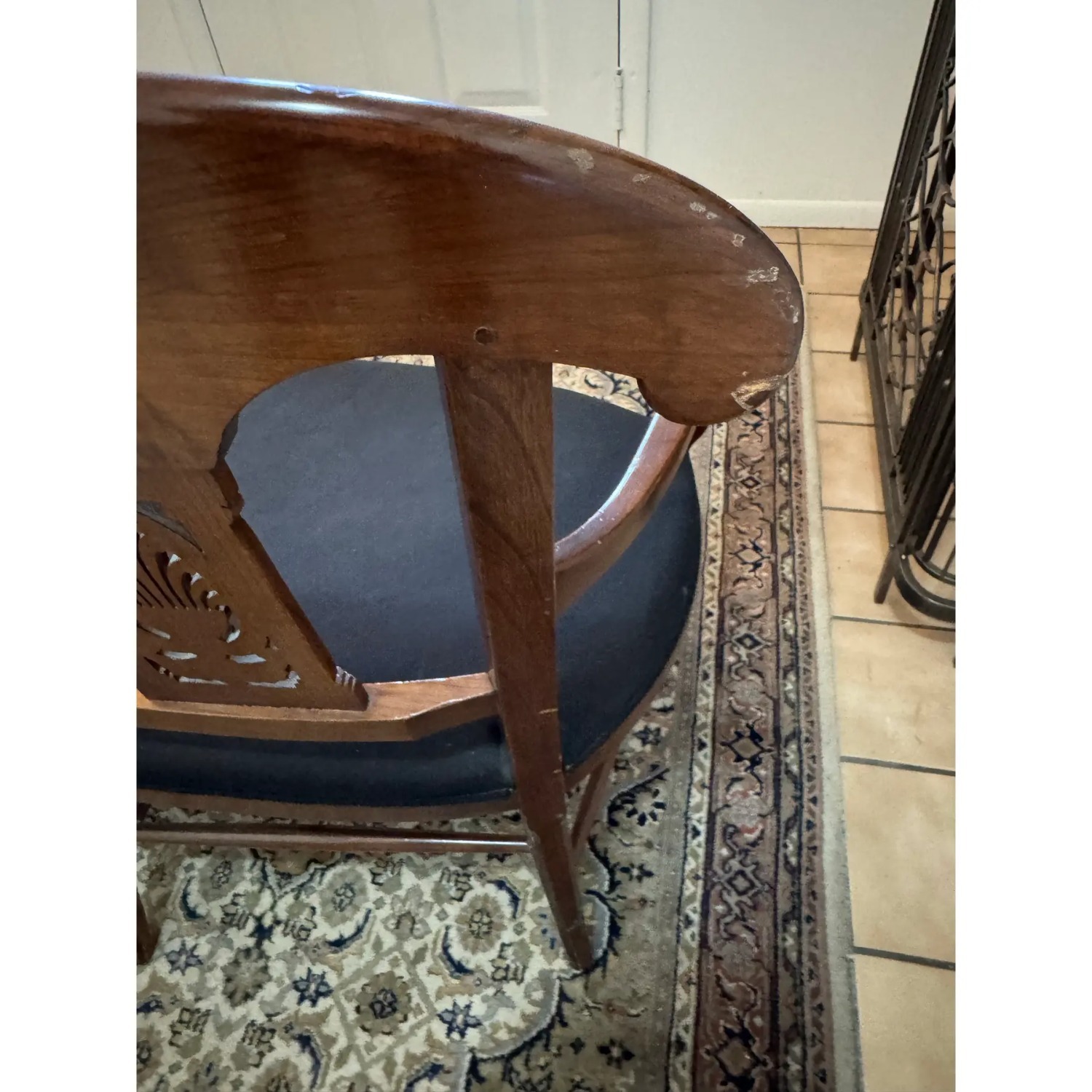 Vintage/Antique Dark Brown Wood Bench - image-3