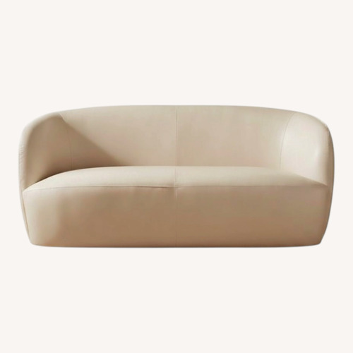 Used CB2 x goop Gwyneth Ivory Leather Loveseat for sale on AptDeco