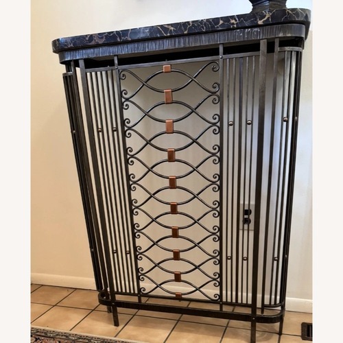 Used Vintage Metal Radiator Cover Marble Side Table for sale on AptDeco