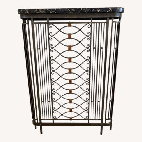 Used Vintage Metal Radiator Cover Marble Side Table for sale on AptDeco