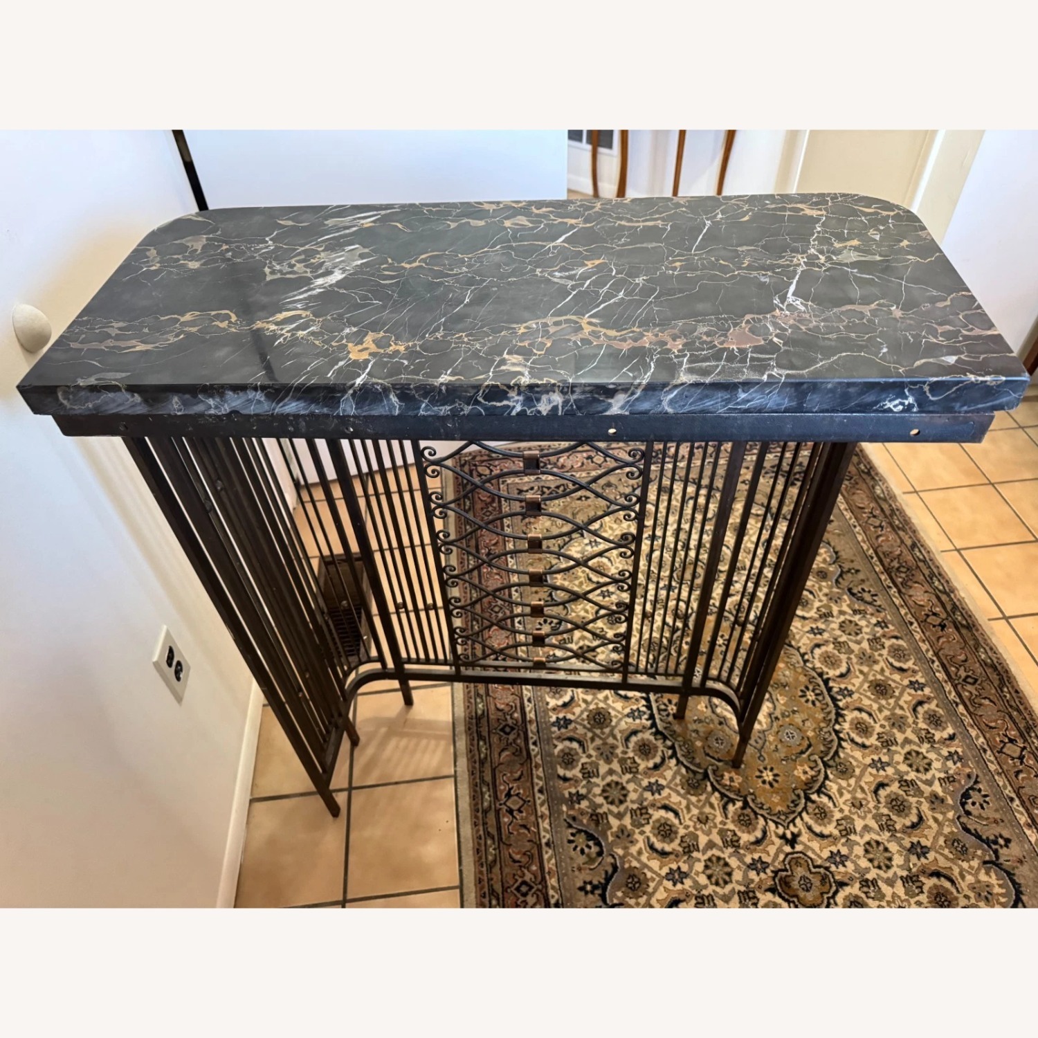 Vintage Metal Radiator Cover Marble Side Table - image-12