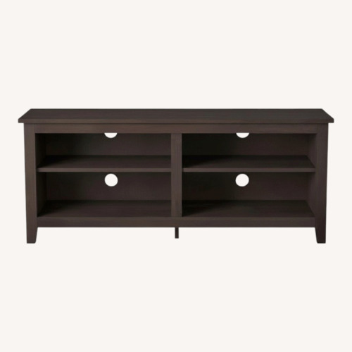 Used Amazon Mainstays Dark Brown Wood Media Storage for sale on AptDeco