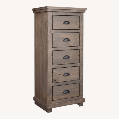 Used Birch Lane Dark Brown Wood Chest Dresser for sale on AptDeco