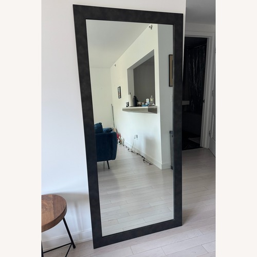 Used Black Glass Floor Full Size Mirror for sale on AptDeco