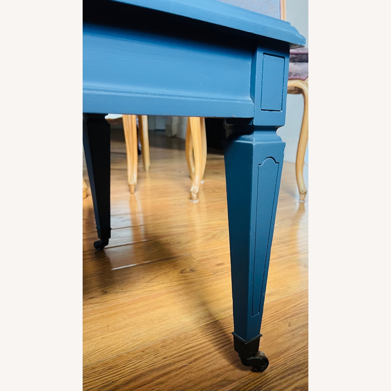 Vintage/Antique Blue Wood Coffee Table - image-4