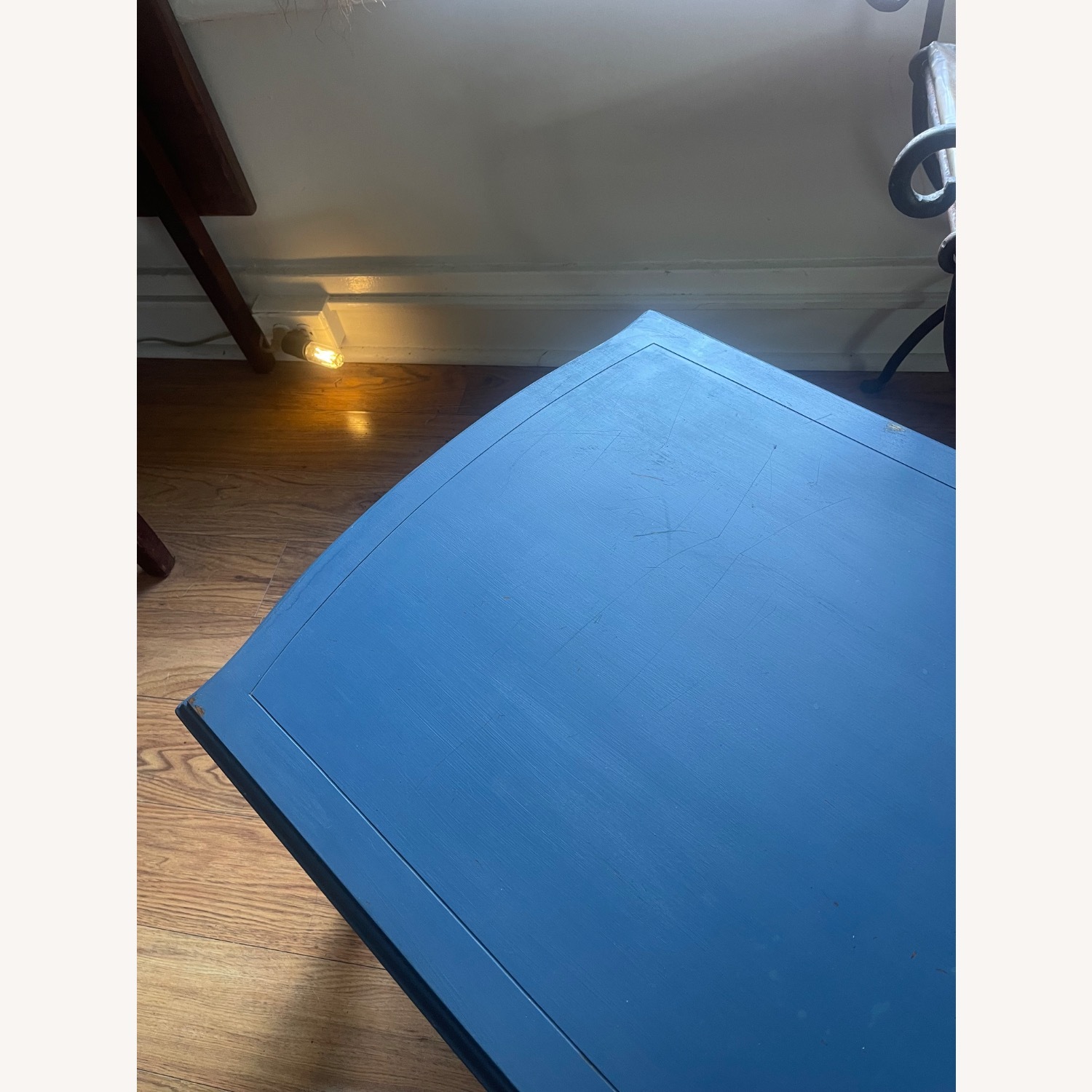 Vintage/Antique Blue Wood Coffee Table - image-6
