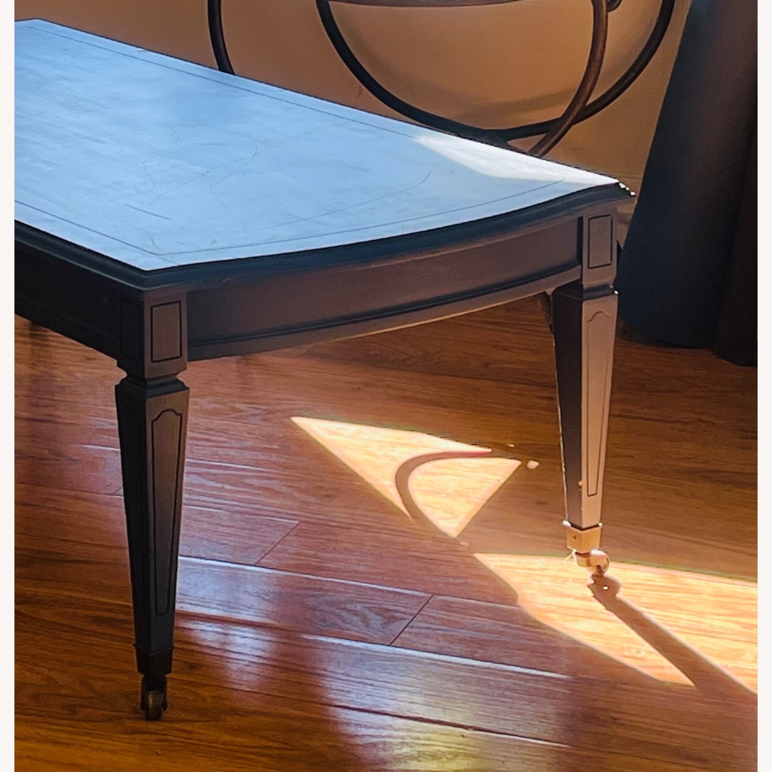 Vintage/Antique Blue Wood Coffee Table - image-1