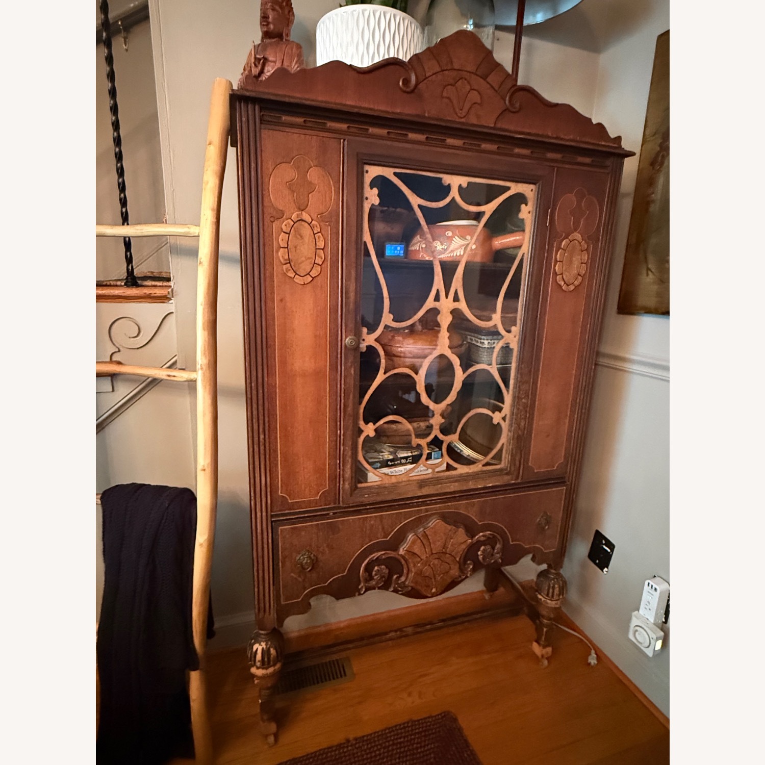 Vintage/Antique Finds Dark Brown Wood Armoire - image-1