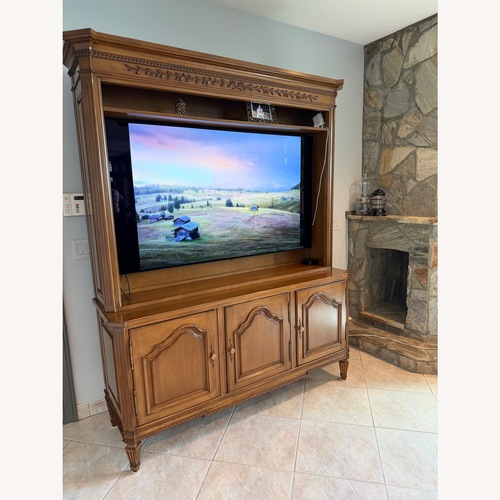 Used Light Brown Wood Media Storage for sale on AptDeco